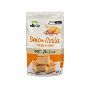 Mistura Para Bolo Sem Glúten VITALIN Aveia e Chia com Laranja Embalagem 300g