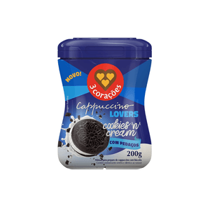 Cappuccino 3 Coracões Cookies Cream Pote 200g