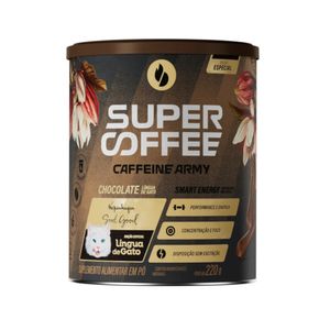 Suplemento Alimentar em Pó SuperCoffee Lingua de Gato Sabor Chocolate Lata 220g