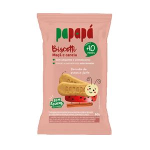 Biscoito Infantil Papapá Zero Açúcar Maçã e Canela Embalagem 60g