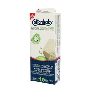 Curativo cottonbaby Transparente Contém 10 Unidades