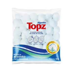 Algodão Topz em Bolas 100% Hidrófilo Embalagem 50g