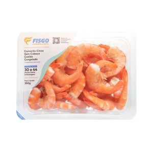 Camarão Cinza Sem Cabeça 30/40 Fisgo Eviscerado Cozido Congelado 350g