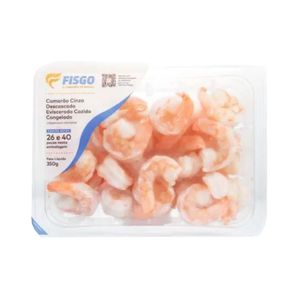 Camarão Cinza Descascado 26/40 Fisgo Eviscerado Cozido Congelado 350g