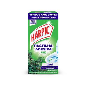Harpic Limpador e Aromatizador Sanitário Pastilha Adesiva Power 2 em 1 Pinho 3 unidades