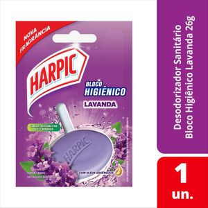 Harpic Limpador e Aromatizador Sanitário em Bloco Higiênico Lavanda 1 unidade