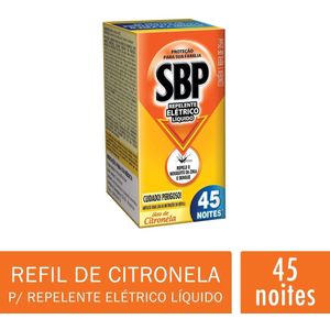 Repelente Elétrico Líquido SBP 45 Noites Citronela Refil 1 unidade 35ml