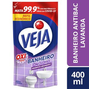 Limpador de Banheiro Antibac Veja Lavanda 400ml Refil Econômico