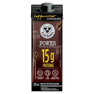 Bebida Láctea Proteica 15g Cappuccino Chocolate 3 Corações Power 250ml