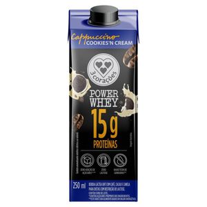 Bebida Láctea 15g Cappuccino Cookies'n Cream 3 Corações Power 250ml