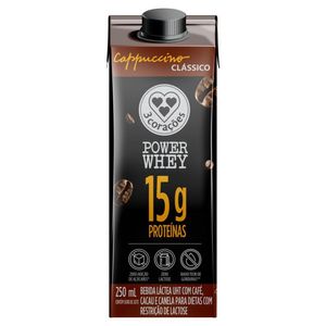 Bebida Láctea Proteica 15g Cappuccino Classico 3 Corações Power 250ml