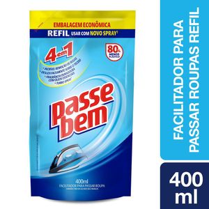 Facilitador de Passar Roupas Passe Bem 4 em 1 Refil 400ml