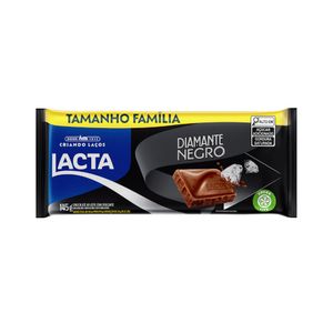 Chocolate Lacta Diamante Negro ao leite Embalagem 145g