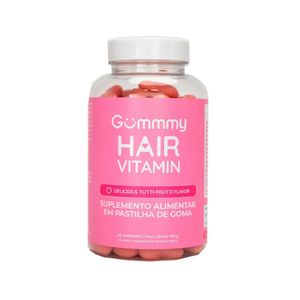 Suplemento Alimentar em Partilha de Goma Gummy Hair Vitamin Tutti-Frutti Pote 180g Contém 60 Unidades