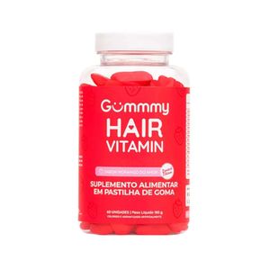 Suplemento Alimentar em Partilha de Goma Gummmy Haur Vitamin Sabor Morango do Amor Pote 180g Contém 60 Unidades